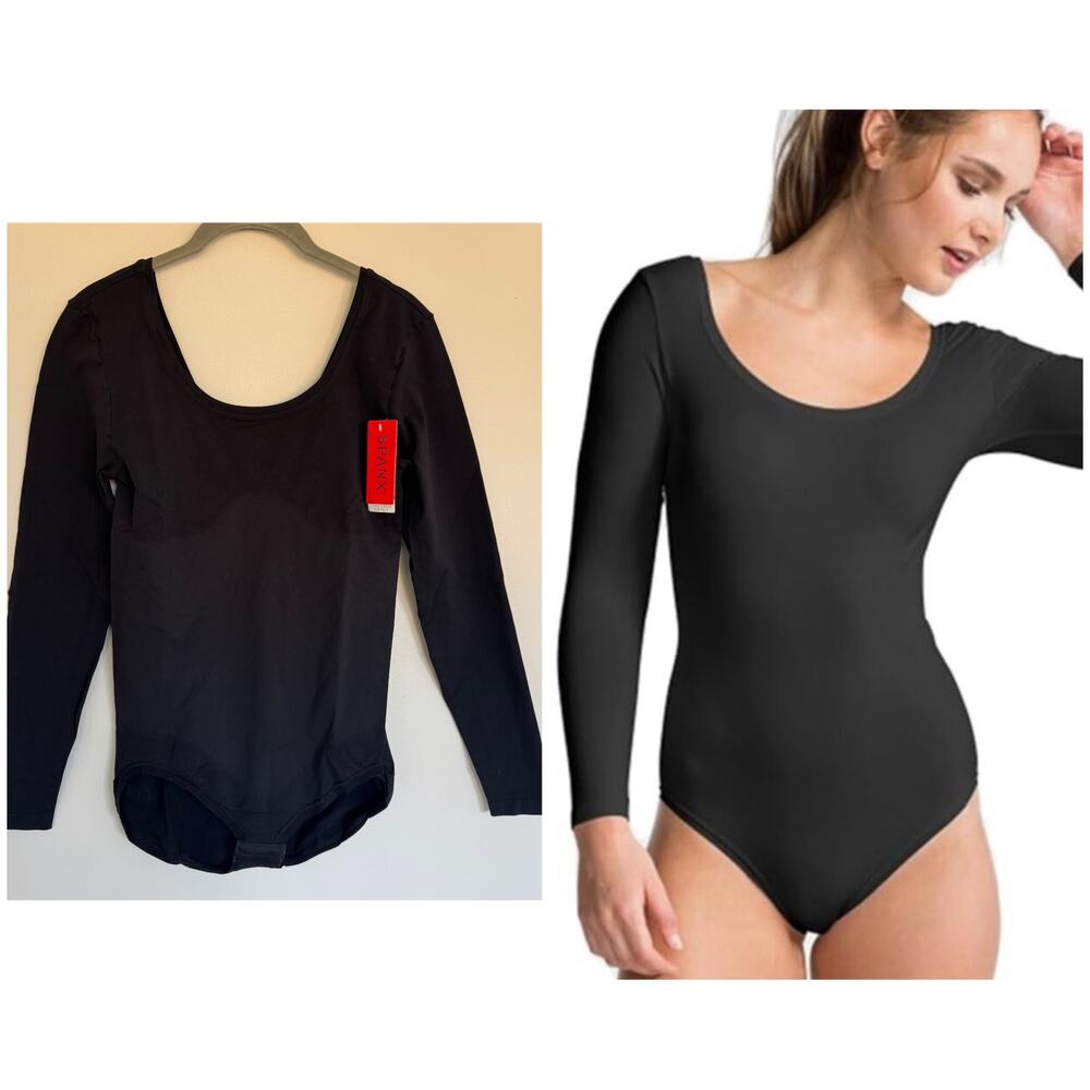 Spanx The Base Long Sleeve Bodysuit in Black